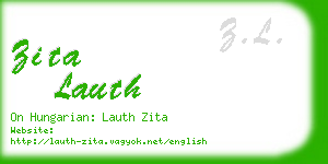 zita lauth business card